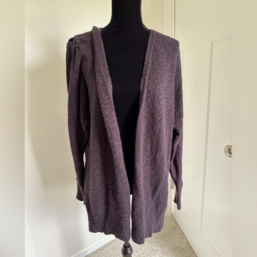 American Eagle Cozy Cardigan with Lace-up Shoulder Details - Picture 1 of 7